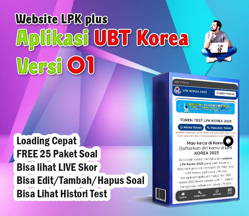 Website LPK plus Aplikasi UBT Korea 2023 VERSI 01